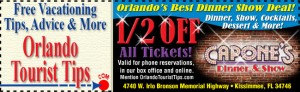 Half off all tickets at Capone's Dinner Show